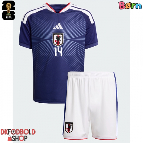 Japan Junya Ito #14 Hjemmebanesæt Børn VM 2026 Kort ærmer (+ korte bukser)